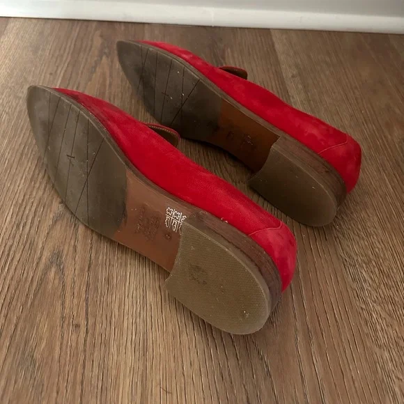 Aquatalia Red Suede Water Resistant Loafers - Picture 3 of 5
